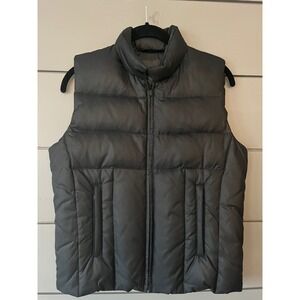 Banana Republic Women's Puffer Vest‎ Black Sateen Stand Collar Zip Pockets XS